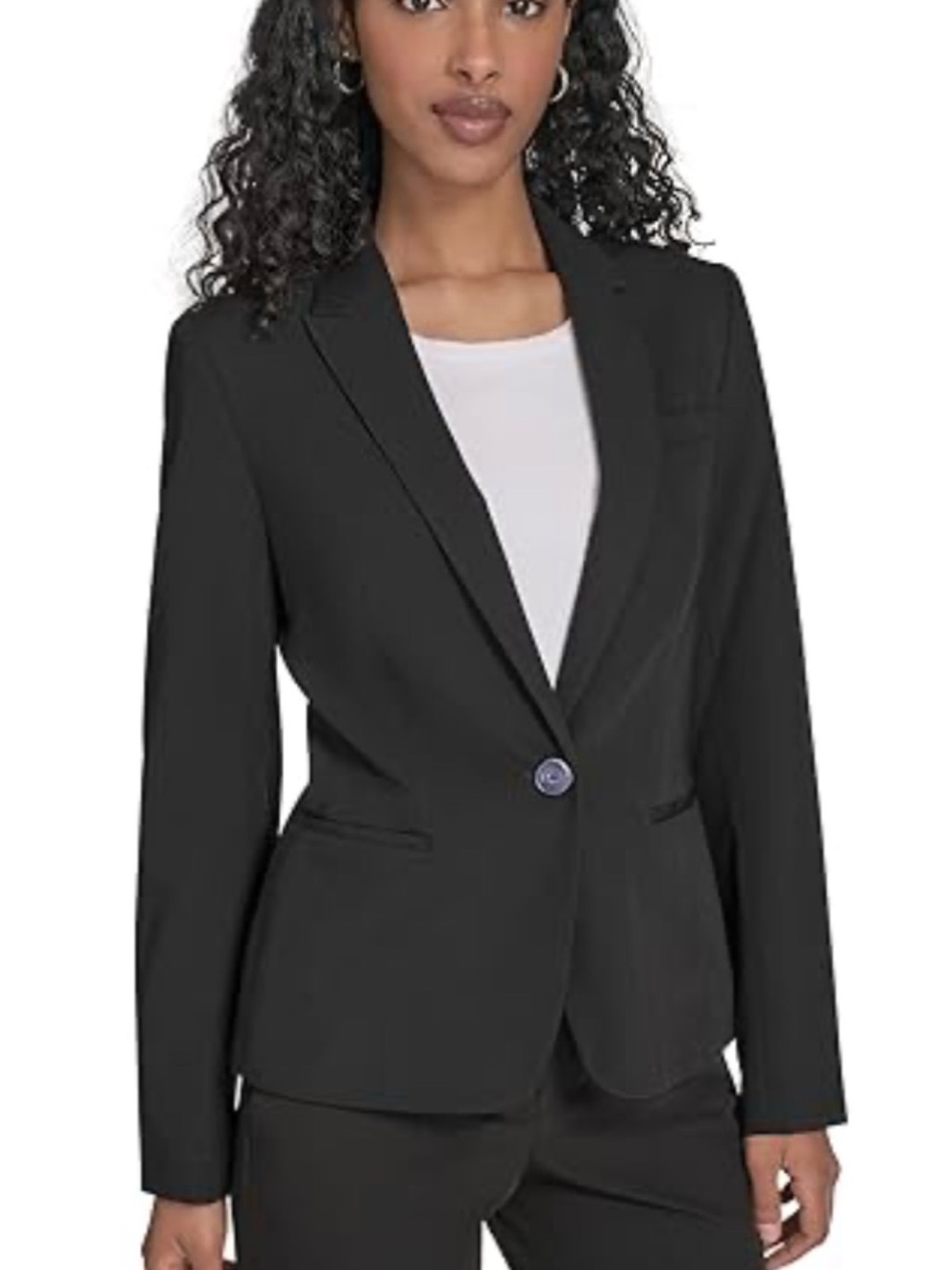 Calvin Klein Black Single-Button Tailored Blazer